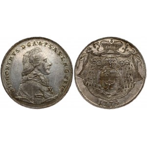 Austria SALZBURG 1 Thaler 1774 M Hieronymus(1772-1803). Obverse: Bust right. Obverse Legend: HIERONYMUS D • G • A • .....