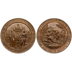 Austria Medal 1877 1100th anniversary of the founding of the Kremsmünster Abbey. Kremsmünster (Upper Austria). Obverse...