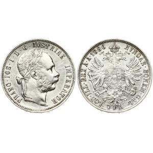 Austria 1 Florin 1886 Franz Joseph I(1848-1916). Obverse: Laureate head right. Reverse: Crowned imperial double eagle...