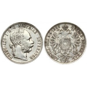 Austria 1 Florin 1888 Franz Joseph I(1848-1916). Obverse: Laureate head right. Reverse: Crowned imperial double eagle...