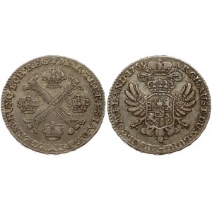 Austrian Netherlands 1/2 Kronenthaler 1769(b) Maria Theresa(1740-1780). Obverse: Floriated cross with crowns at angles...