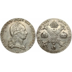 Austrian Netherlands 1 Kronenthaler 1793 B Franz II (I) (1792-1835) Obverse: Laureate bust right, mintmark below...