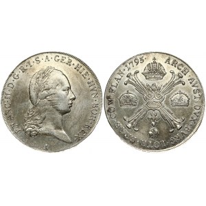 Austrian Netherlands 1 Kronenthaler 1795 A Franz II (I) (1792-1835) Obverse: Laureate bust right, mintmark below...