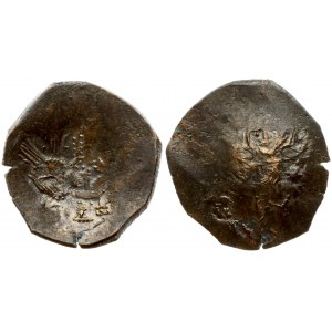 Bulgaria 1 Aspron Trachy (1195-1212AD) Obverse: Christ is facing; across the field. Reverse: The Emperor is standing...
