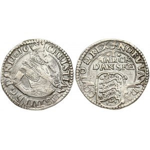 Denmark 1 Mark 1616. Christian IV(1588 - 1648). Obverse: Crowned 1/2-length figure right date in legend. Reverse...