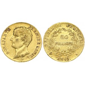 France 20 Francs AN12 A (1803) Napoleon(1799-1804-1815)Obverse: Head left. Obverse Legend: BONAPARTE PREMIER CONSUL •...