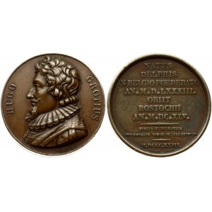 France Medal (1823) Hugo Grotius; by A. A. Caque; commemorating Hugo Grotius. Bronze. Weight approx: 37.10 g. Diameter...