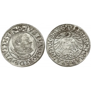 Germany Prussia 1 Groschen 1537 Albrecht (1525-1569). Obverse: Bust right in circle...