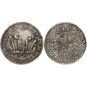 Germany SAXE-OLD-WEIMAR 1 Thaler 1576 (b) Friedrich Wilhelm I and Johann(1573-1603). Obverse: Two 1/2...
