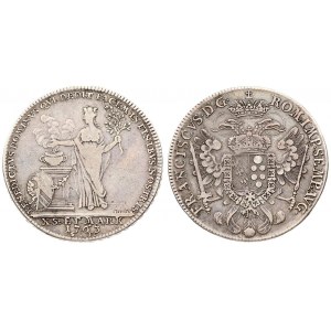 Germany NURNBERG 1 Thaler 1763 SF-ILOE Peace of Hubertusburg. Obverse: Crowned; divided shield on eagle's breast...