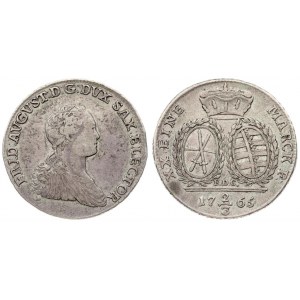 Germany SAXONY 2/3 Thaler 1765 EDC Friedrich August III(1763-1827). Obverse: Bust right. Obverse Legend: FRID: AVGVST...
