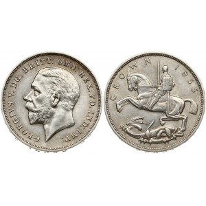 Great Britain 1 Crown 1935 Silver Jubilee. George V(1910-1936). Obverse: Head left. Reverse: St...