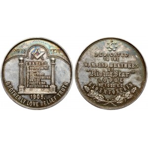 South Africa Medal Rising Star Lodge 1903 No. 1022. Bloemfontein. Obverse...