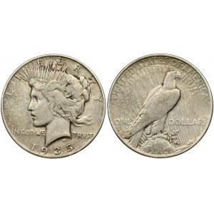 USA 1 Dollar 1935 S 'Peace Dollar' San Francisco. Obverse: Capped head of Liberty left; headband with rays. Lettering...