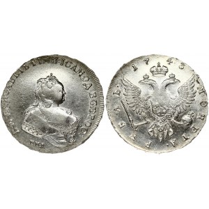 Russia 1 Rouble 1743 ММД Moscow. Elizabeth (1741-1762). Obverse: Crowned bust right. Reverse...