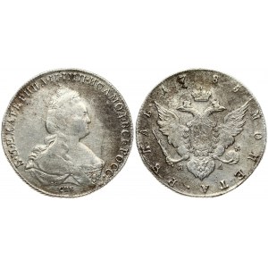 Russia 1 Rouble 1785 СПБ-ЯА St. Petersburg. Catherine II (1762-1796). Obverse: Crowned bust right. Reverse...
