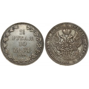 Russia For Poland 1.5 Roubles - 10 Zlotych 1836 MW Nicholas I (1826-1855). Obverse...