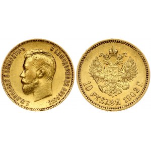 Russia 10 Roubles 1902 (АР) St. Petersburg. Nicholas II (1894-1917). Obverse: Head right. Reverse...