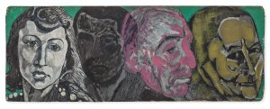Wiesław Obrzydowski (1938-2017), Autoportret z rodziną, przełom lat 80./90. XX w. / Twarze bliskich artysty [Obraz dwustronny]