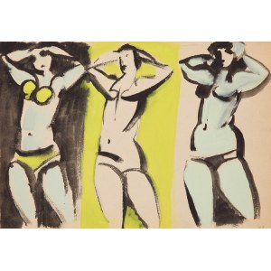 Adam Hoffmann (1918 - 2001), Studies of the nude of a standing woman, 1960s.