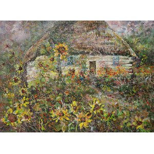 Miroslaw Kantoch, Cottage with Sunflowers, 2020