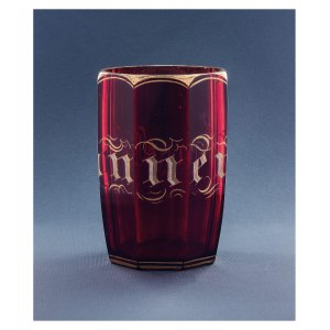Glass with the inscription Erinnerung (Reminder) circa mid-19th century.