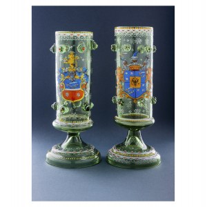 Pair of commemorative cups, Germany, second half of 19th century.
