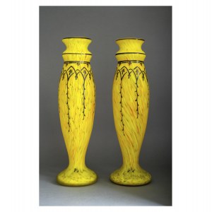 Pair of decorative vases, France, Legras &amp; Cie., Verreries de Saint Denis, after 1920.