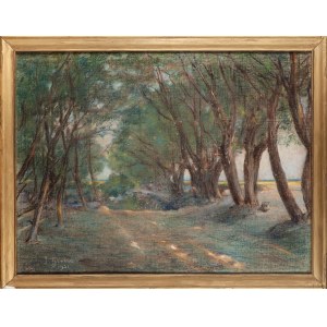 Julius GROSSE (1861-1933), Pejzaż z drzewami, 1921