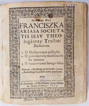 Trzy Traktaty Duchowne, Poznań 1610 r.