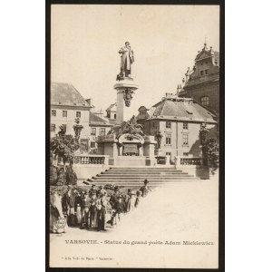 Warszawa. Pomnik A. Mickiewicza. (Varsovie- Statue du grand poete Adam Mickiewicz)