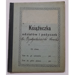 Książeczka udziałów i pożyczek Oficerskiego Funduszu Oszczędnościowo Pożyczkowego 2 Pułku Artylerii Polowej Legionów w Kielcach