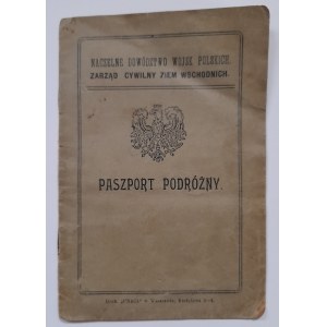 Paszport Podróżny wydany przez Naczelne Dowództwo Wojsk Polskich Zarząd Cywilny Ziem Wschodnich