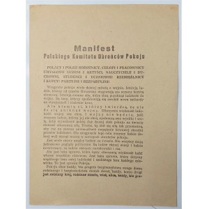 Manifest Polskiego Komitetu Obrońców Pokoju