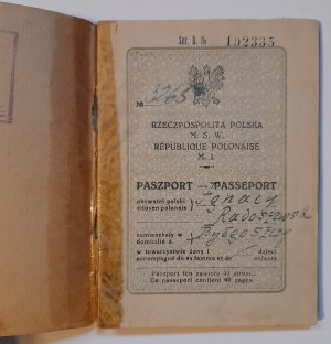 Dowód osobisty - paszport Ignacy Radoszewski Bydgoszcz wydany24.02.1924 r.