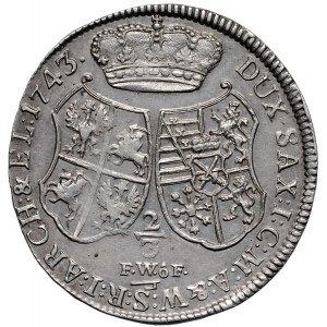 August III Sas 2/3 talara (gulden) 1743 Drezno