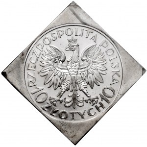 10 złotych 1933 Traugutt próba klipa stempel lustrzany 