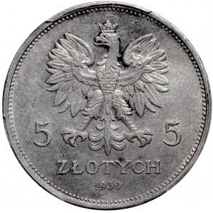 II RP 5 zlotych 1930 Sztandar PCGS AU58