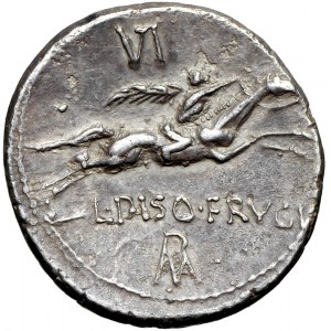 L. Calpurnius Piso Frugi 90 r.p.n.e. AR-denar