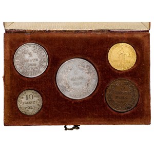 Powstanie Listopadowe pamiątkowe pudełko z monetami Powstania Listopadowego