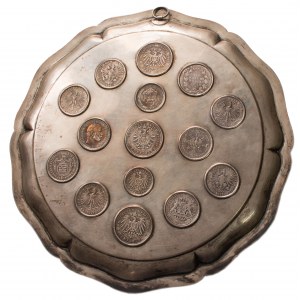Niemcy Taca z wprawionymi monetami 