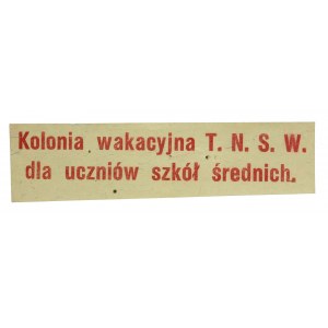 Kolonia Wakacyjna T.N.S.W. dla Uczniów Szkół Średnich