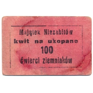 Majątek Niezabitów XIXw. - receipt for 100 quarters of potatoes