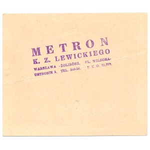 Warsaw Metron K.Z.Lewickiego 20 groszy - the only known piece