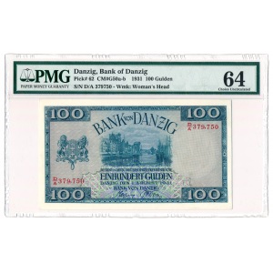 Danzig 100 gulden 1931 PMG 64 D/A