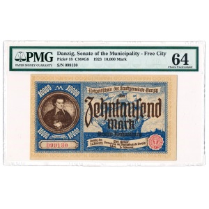 Danzig 10 000 mark 1923 PMG 64