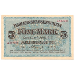 Kowno 5 mark 1918 set of all series A B C D 
