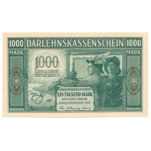 Kowno 1000 mark 1918 - 7 digit serial number 