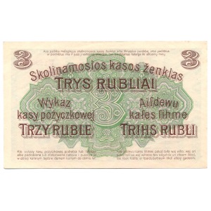 Poznań 3 ruble 1916 - U - krótka klauzula 