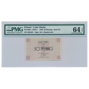 50 pfennig 1940 red S/N PMG 64 EPQ 